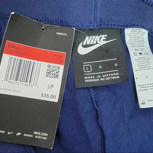 Nike Girl’s Cropped Graphic Active Leggings Size L - Picture 6 of 9